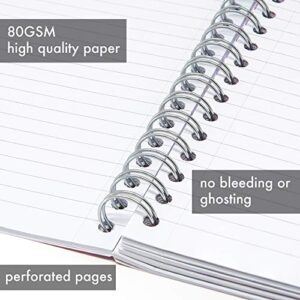 Pukka Pad, 5 Subject Spiral Notebook 3-Pack with Repositionable Dividers - 200 Pages of 80GSM Paper with Perforated Edges, Great for Office, Planning, Staying Organized, Glee, B5-7 X 10in