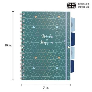 Pukka Pad, 5 Subject Spiral Notebook 3-Pack with Repositionable Dividers - 200 Pages of 80GSM Paper with Perforated Edges, Great for Office, Planning, Staying Organized, Glee, B5-7 X 10in