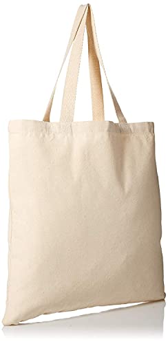 Cotton Canvas Tote Bags Reusable Totes for Shopping, Groceries, Arts & Crafts, DIY, Vinyl, Decorate, Teacher, Books, Gifts (Natural, 3)