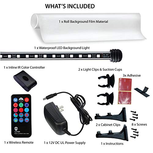 CURRENT USA Serene Aquarium Visual and Audio Aquatic Experience Kit | LED Background Light (48")