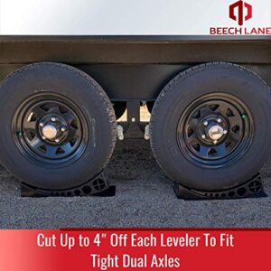 Beech Lane Camper Leveler 2 Pack with Carrying Bag - Precise Camper Leveling, Includes Two Curved Levelers, Two Chocks, Two Rubber Grip Mats, and A Carrying Bag, Patented