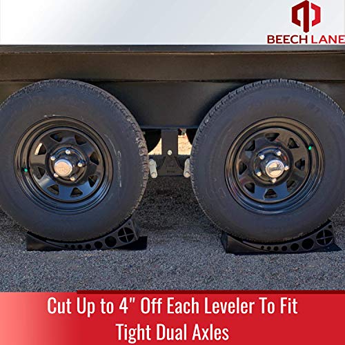 Beech Lane Camper Leveler 2 Pack with Carrying Bag - Precise Camper Leveling, Includes Two Curved Levelers, Two Chocks, Two Rubber Grip Mats, and A Carrying Bag, Patented