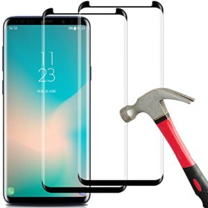 【 2-pack】coolpow designed for samsung galaxy s9 plus screen protector, case friendly, anti-bubble, 3d curved coverage, samsung s9 plus screen protector tempered glass cell phone film.【note:not for s9】