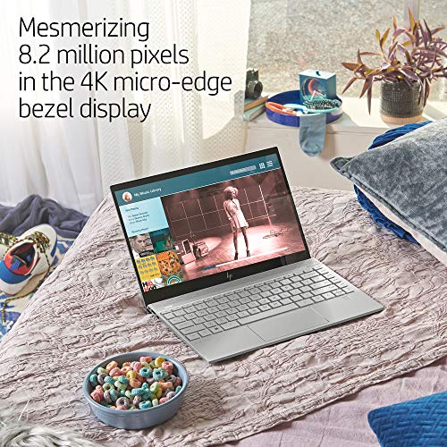 HP ENVY 13-13.99 Inches Thin Laptop w/ Fingerprint Reader, 4K Touchscreen, Intel Core i7-8565U, NVIDIA GeForce MX250 Graphics, 16GB SDRAM, 512GB SSD, Windows 10 Home (13-aq0044nr, Natural Silver)