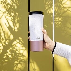 Ello Miri Vacuum Insulated Stainless Steel Travel Coffee Mug - Travel Tea Mug, 16 oz, Speckle Rosegold