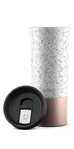 Ello Miri Vacuum Insulated Stainless Steel Travel Coffee Mug - Travel Tea Mug, 16 oz, Speckle Rosegold