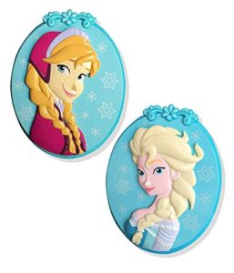 frozen elsa bocaclips by o2cool, beach towel holder, clips, set of 2, beach, patio or pool accessories, portable towel clips, chip clips, secure clips 2 packs of 2 elsa and 2 anna = 4 towel clips