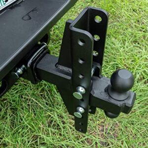 BulletProof Hitches 2.5" Adjustable Extreme Duty (36,000lb Rating) Offset 4" & 6" Drop/Rise Trailer Hitch with 2" and 2 5/16" Dual Ball (Black Textured Powder Coat, Solid Steel)