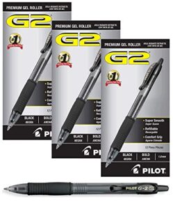 pilot g2 retractable premium gel ink roller ball pens bold point (black, 36-pack)