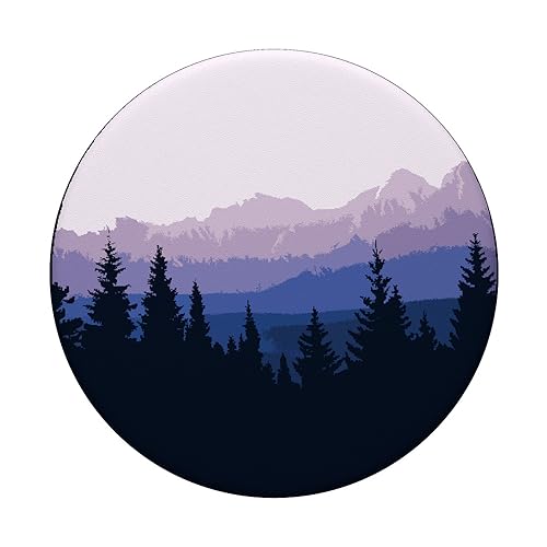 Forest Scene Mountain Silhouette PopSockets PopGrip: Swappable Grip for Phones & Tablets PopSockets Standard PopGrip