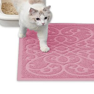 petlike cat litter mat, thick litter trapping mat, durable litter box mat waterproof, indoor mat washable mats with non-slip backing, soft on kitty paws and easy to clean, phthalate free