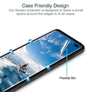 LK 3 Pack Screen Protector Compatible for Samsung Galaxy S10 Plus / S10+, Ultrasonic Fingerprint Compatible, Flexible Film HD Transprent, Case Friendy