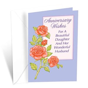 prime greetings anniversary greeting card for daughter and husband (son-in-law).