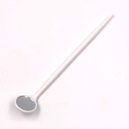 TENFLY 100pcs Disposable Dental Exam Mouth Mirrors Oral Dental Mirror Plastic Dental Instrument (White)