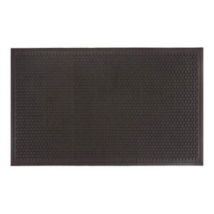 amazon basics outdoor/indoor rubber scraper commercial mat 3x5 staggered oval pattern black