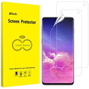 jetech screen protector for samsung galaxy s10, tpu ultra hd film, case friendly, 2-pack