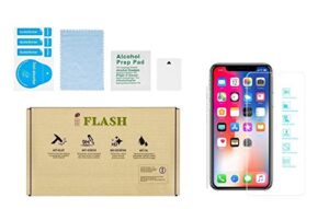 iflash iphone xr, iphone 11 glass screen protector, crystal clear tempered glass screen protector for apple iphone 11 / xr 6.1 2018 2019 - case friendly/bubble free / 3d touch/scratch proof/hd
