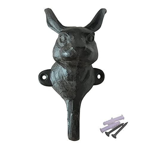 WINTENT Cast Iron Rabbit Wall Mount Hook for Hanging Coat Key Hat (Rabbit-1)