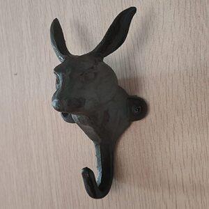 WINTENT Cast Iron Rabbit Wall Mount Hook for Hanging Coat Key Hat (Rabbit-1)