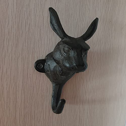 WINTENT Cast Iron Rabbit Wall Mount Hook for Hanging Coat Key Hat (Rabbit-1)