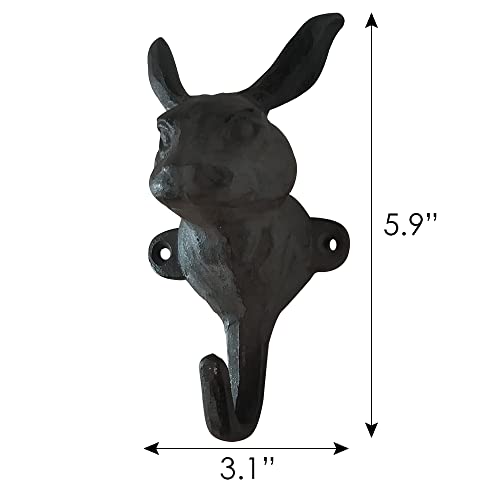 WINTENT Cast Iron Rabbit Wall Mount Hook for Hanging Coat Key Hat (Rabbit-1)