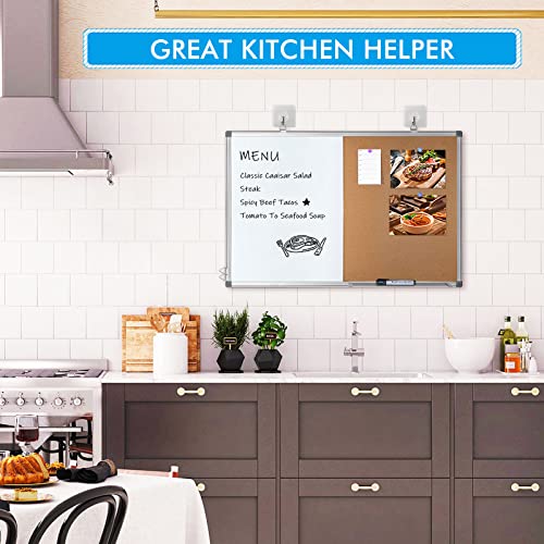 Magnetic White Board and Bulletin Cork Board Combination, 36 x 24 Inch Dry Erase Board Bulletin Combo Board, Hanging Wall Mounted Message Board Corkboard for Home, School, Office