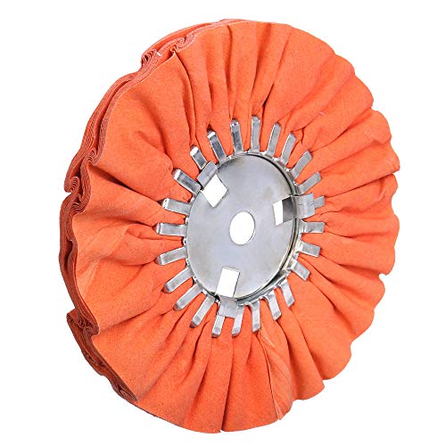 8" Orange Airway Buffing Wheel,5/8'' Arbor Hole,16 Plys/Medium Polishing for Angle Grinder,1PC