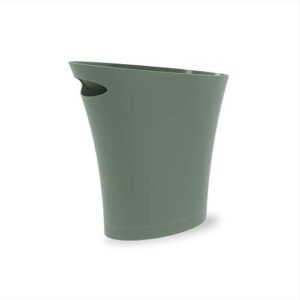 umbra skinny, spruce sleek & stylish bathroom trash, small garbage can, wastebasket for narrow spaces at home or office, 2 gallon capacity, single pack - 082610-1095