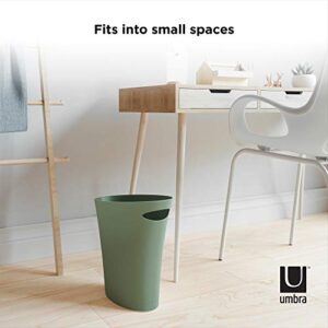 Umbra Skinny, Spruce Sleek & Stylish Bathroom Trash, Small Garbage Can, Wastebasket for Narrow Spaces at Home or Office, 2 Gallon Capacity, Single Pack - 082610-1095