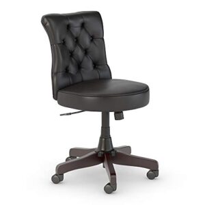 bush business furniture arden lane mid back tufted office chair, black leather