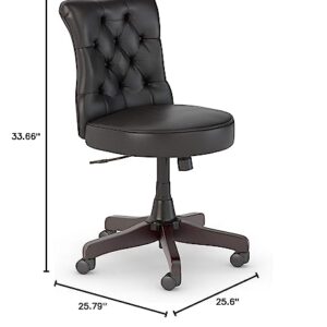 Bush Business Furniture Arden Lane Mid Back Tufted Office Chair, Black Leather