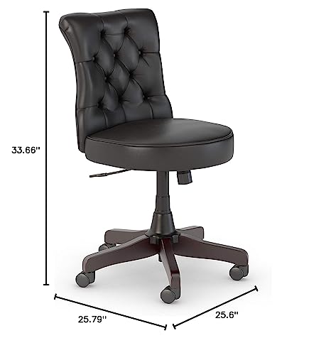 Bush Business Furniture Arden Lane Mid Back Tufted Office Chair, Black Leather