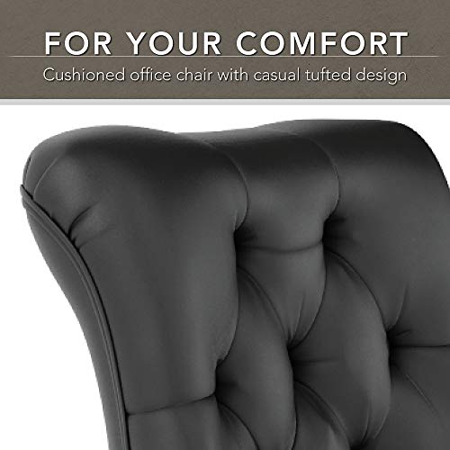 Bush Business Furniture Arden Lane Mid Back Tufted Office Chair, Black Leather