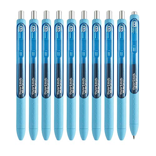 Paper Mate InkJoy Retractable Gel Pen, 0.7mm, Medium Point, 10-Count (Bright Blue)