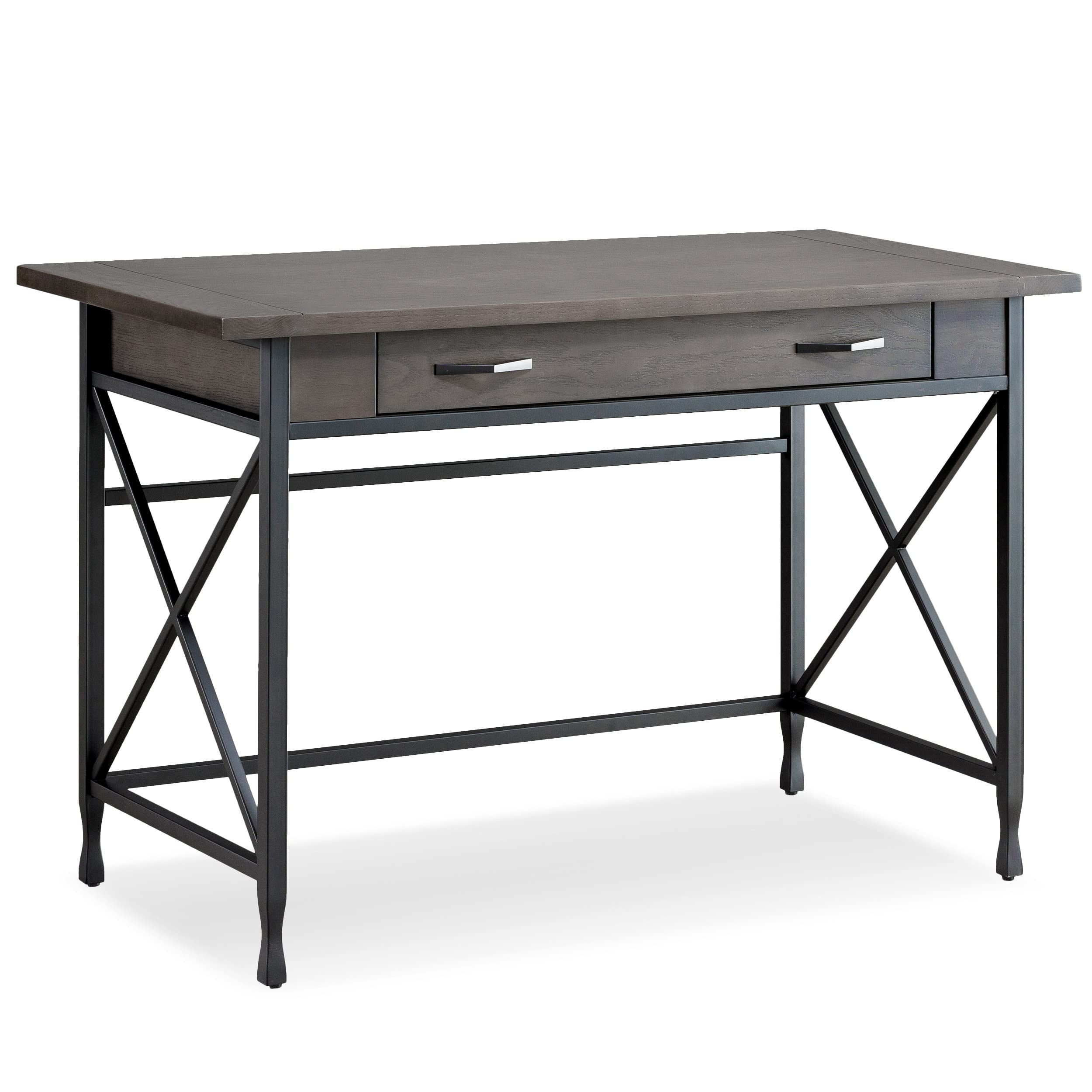 Leick Chisel & Forge Writing Desk, Smoke Gray/Matte Black