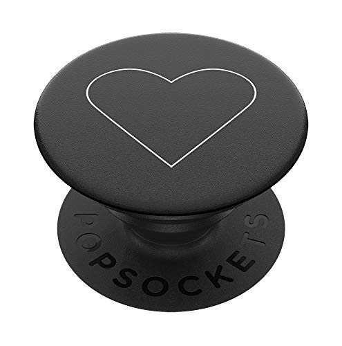 PopSockets: Phone Grip with Expanding Kickstand, Pop Socket for Phone - White Heart Black