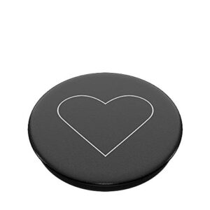 PopSockets: Phone Grip with Expanding Kickstand, Pop Socket for Phone - White Heart Black