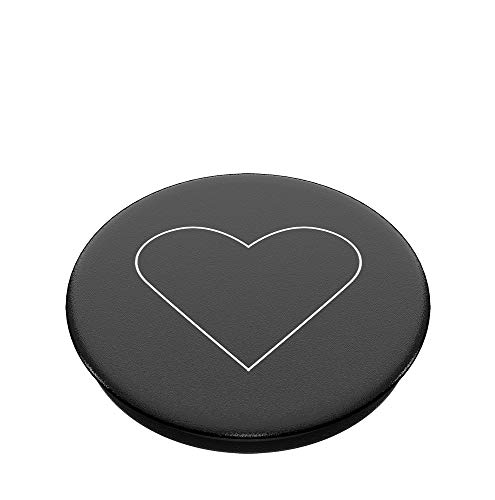 PopSockets: Phone Grip with Expanding Kickstand, Pop Socket for Phone - White Heart Black