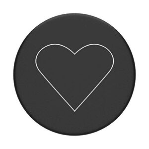 PopSockets: Phone Grip with Expanding Kickstand, Pop Socket for Phone - White Heart Black