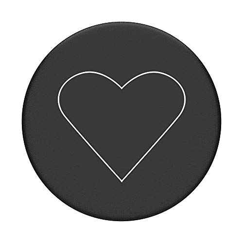 PopSockets: Phone Grip with Expanding Kickstand, Pop Socket for Phone - White Heart Black