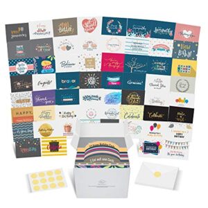 dessie 60 unique large greeting cards assortment with envelopes and seals.- amazing assorted cards for all occasions w/greetings inside, card organizer.