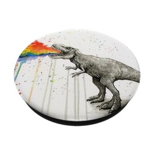 Watercolor Colorful T-Rex Dino Dinosaur Pop Mount Socket PopSockets PopGrip: Swappable Grip for Phones & Tablets PopSockets Standard PopGrip