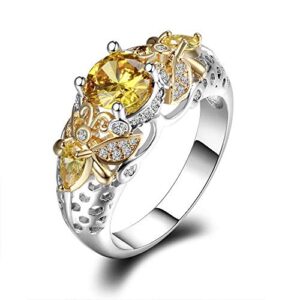 phetmanee shop 925 silver queen of bee butterfly citrine gem ring wedding engagement wholesale (6)