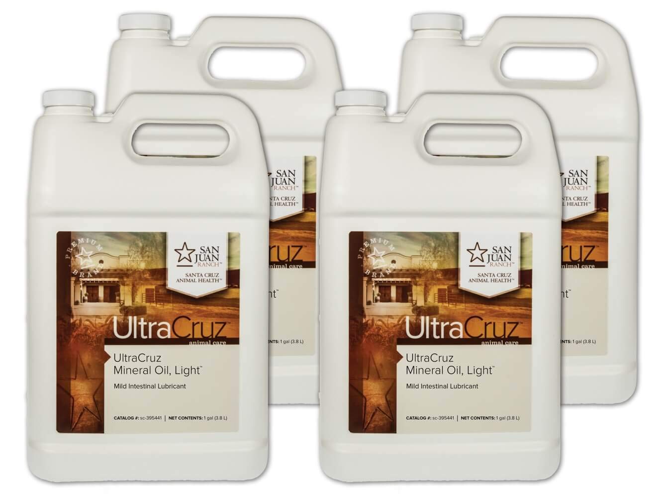 UltraCruz - sc-395544 Mineral Oil Light Supplement for Horses, Livestock and Dogs, 4 x 1 Gallon