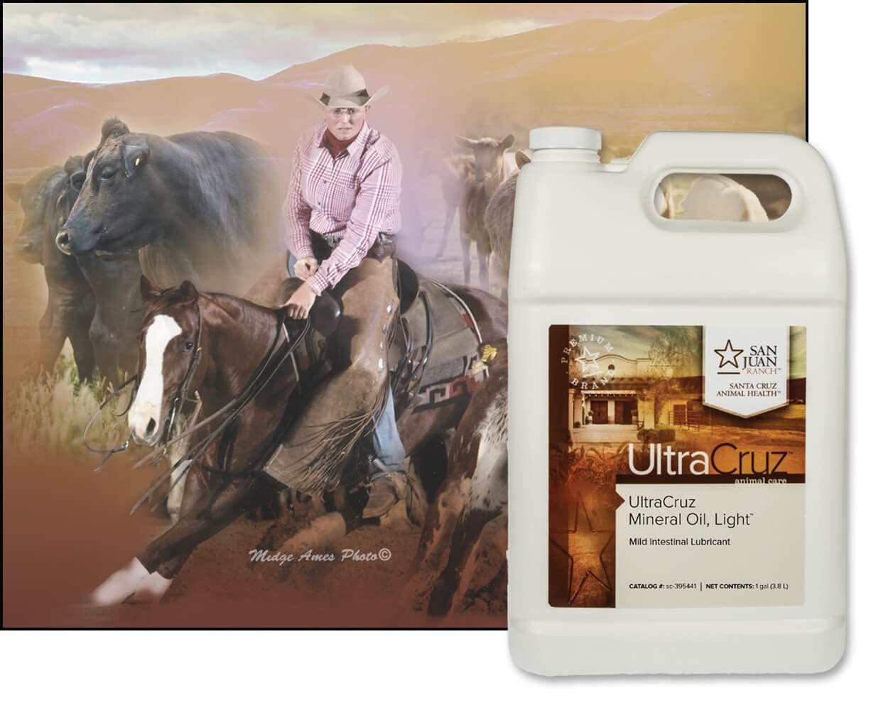 UltraCruz - sc-395544 Mineral Oil Light Supplement for Horses, Livestock and Dogs, 4 x 1 Gallon