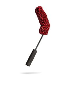adam's barrel brush - adjustable wheel cleaning tool w/soft wool fibers - remove brake dust & dirt behind your rim accessories - wash & restore shine to your car boat rv bike or motorcycle (large)
