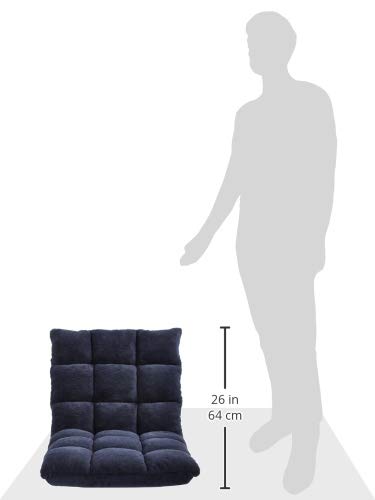 Amazon Basics Adjustable 14-Position 41-inch Memory Foam Floor Chair - Navy, 41.3"D x 21.3"W x 6"H