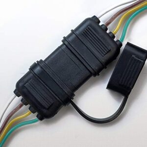 Trailer Wiring Harness Universal 4 Way Flat Y-Splitter Plug and Play Adapter Extension Harness for LED Tailgate Light Bar and Trailer Lights