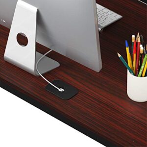 SHW Home Office 55"x60" Large L Shaped Corner Desk, Cherry