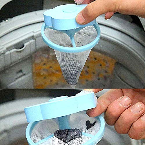 4Pack Washing Machine Floating Lint Mesh Bag Hair Filter Net Pouch, Floating Washing Machine Filter Washer Lint Trap (4Pack)